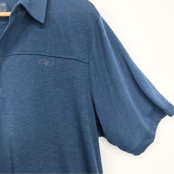 Outdoor Research Blue Quarter Zip Lightweight Performance Dri Release Polo Shirt - Picture 7 of 16